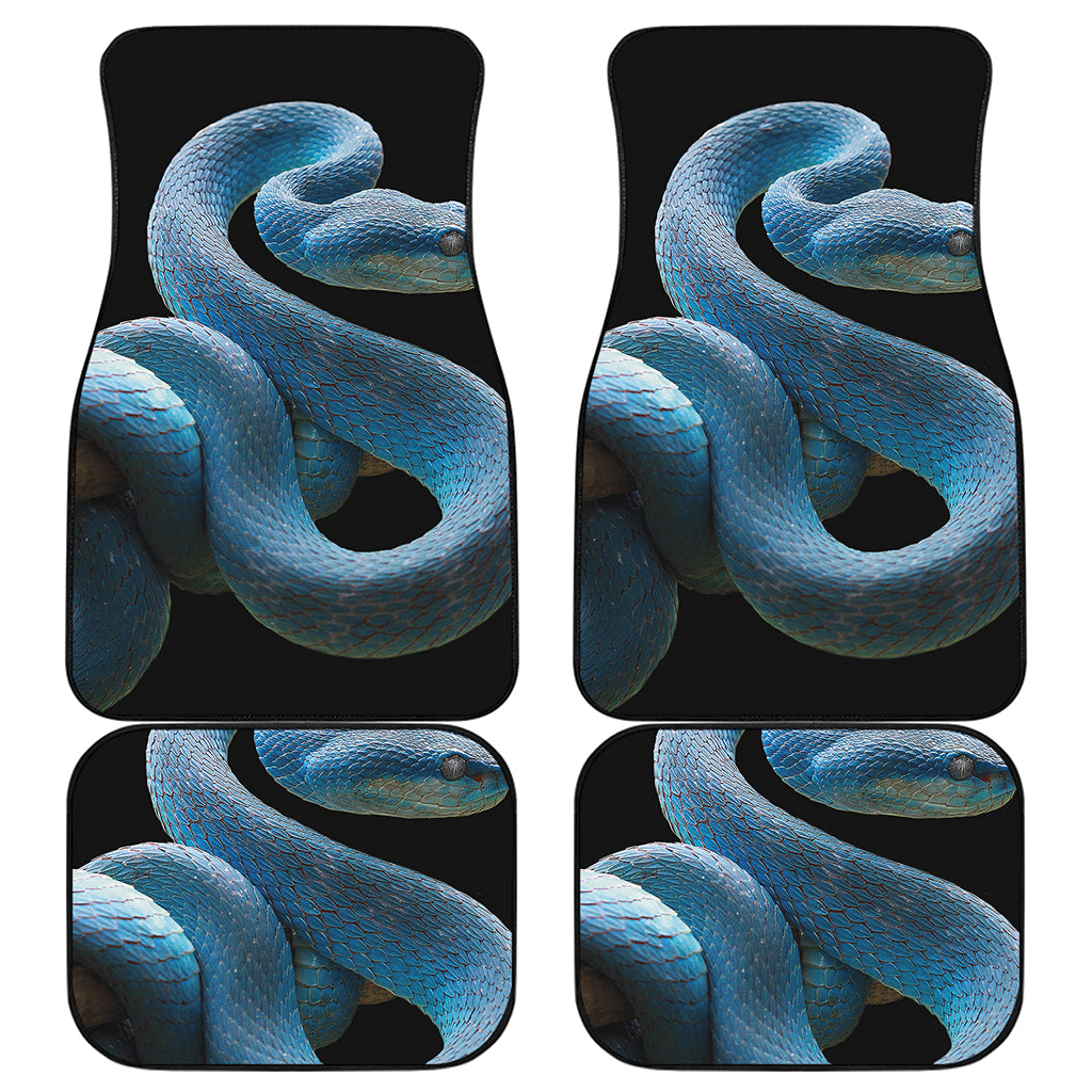 Blue Viper Snake Print Front and Back Car Floor Mats