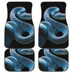 Blue Viper Snake Print Front and Back Car Floor Mats
