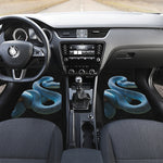Blue Viper Snake Print Front and Back Car Floor Mats