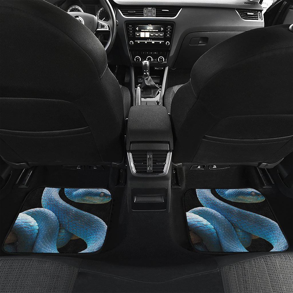 Blue Viper Snake Print Front and Back Car Floor Mats