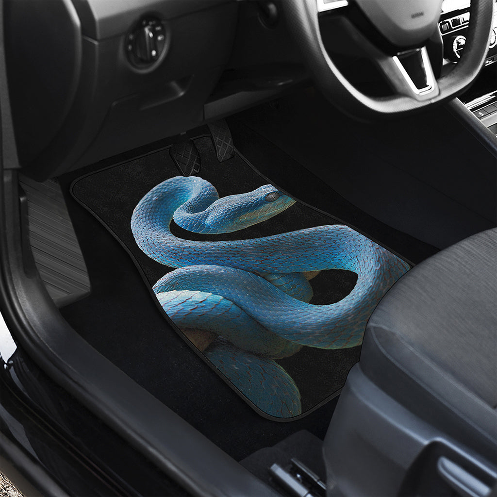 Blue Viper Snake Print Front and Back Car Floor Mats