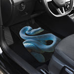 Blue Viper Snake Print Front and Back Car Floor Mats