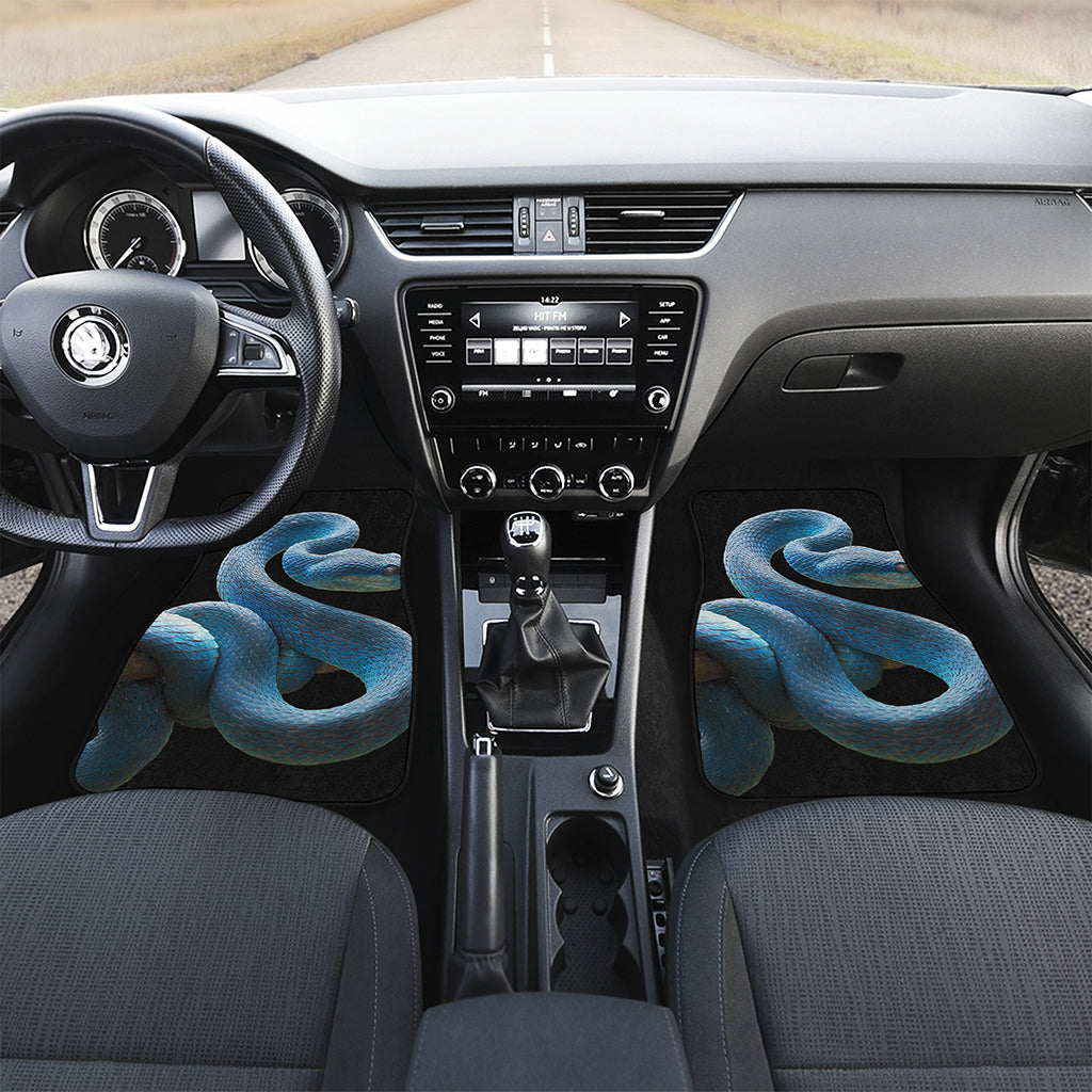 Blue Viper Snake Print Front Car Floor Mats