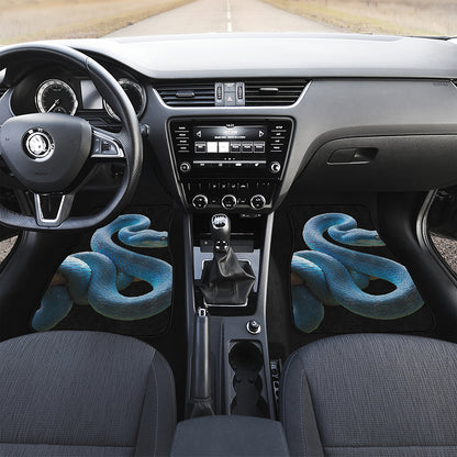Blue Viper Snake Print Front Car Floor Mats