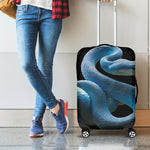 Blue Viper Snake Print Luggage Cover