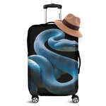 Blue Viper Snake Print Luggage Cover
