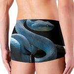 Blue Viper Snake Print Men's Boxer Briefs