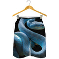 Blue Viper Snake Print Men's Shorts