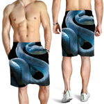 Blue Viper Snake Print Men's Shorts