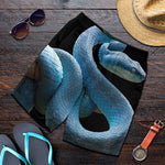 Blue Viper Snake Print Men's Shorts