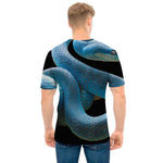 Blue Viper Snake Print Men's T-Shirt