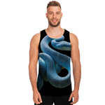 Blue Viper Snake Print Men's Tank Top