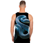 Blue Viper Snake Print Men's Tank Top