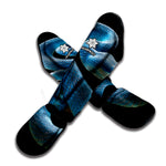 Blue Viper Snake Print Muay Thai Shin Guard