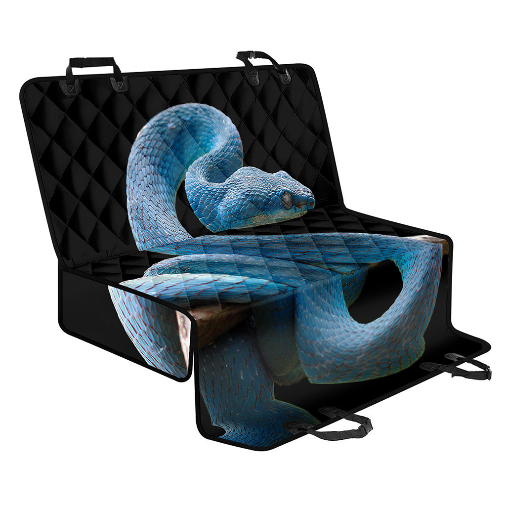 Blue Viper Snake Print Pet Car Back Seat Cover