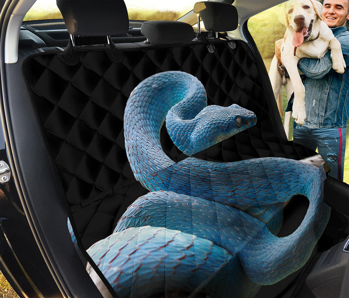 Blue Viper Snake Print Pet Car Back Seat Cover