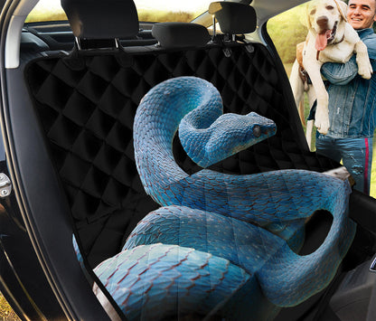 Blue Viper Snake Print Pet Car Back Seat Cover