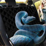 Blue Viper Snake Print Pet Car Back Seat Cover