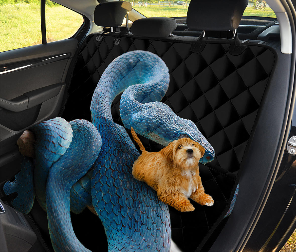 Blue Viper Snake Print Pet Car Back Seat Cover