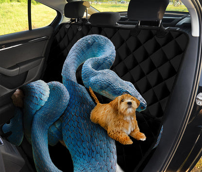 Blue Viper Snake Print Pet Car Back Seat Cover