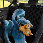 Blue Viper Snake Print Pet Car Back Seat Cover