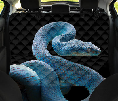 Blue Viper Snake Print Pet Car Back Seat Cover