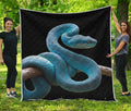 Blue Viper Snake Print Quilt