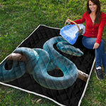 Blue Viper Snake Print Quilt