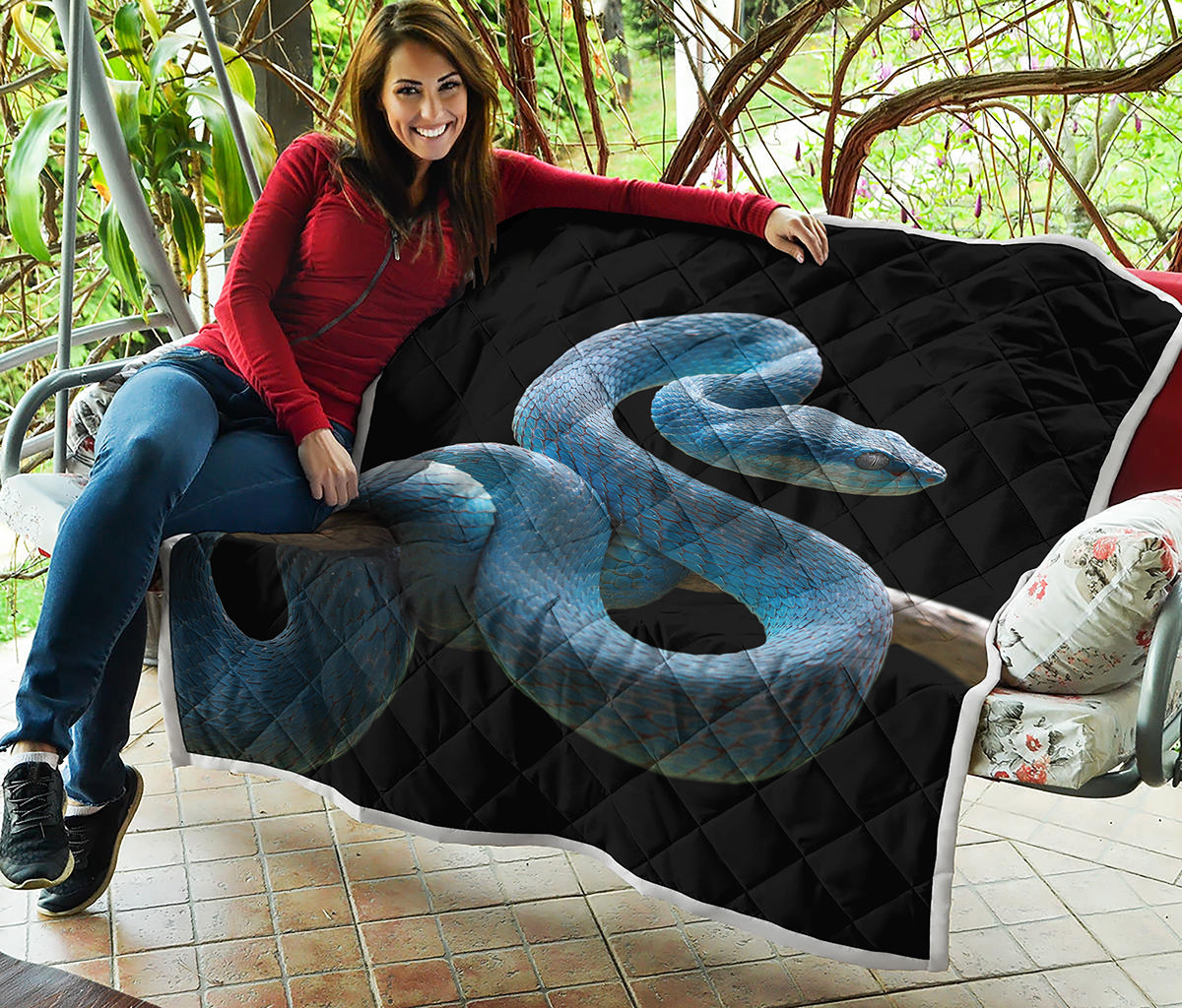 Blue Viper Snake Print Quilt