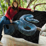 Blue Viper Snake Print Quilt