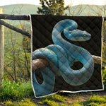 Blue Viper Snake Print Quilt