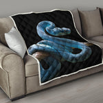 Blue Viper Snake Print Quilt