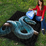 Blue Viper Snake Print Quilt