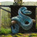 Blue Viper Snake Print Quilt