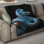 Blue Viper Snake Print Quilt