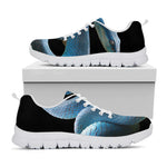 Blue Viper Snake Print White Sneakers