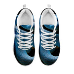 Blue Viper Snake Print White Sneakers