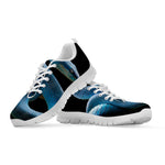 Blue Viper Snake Print White Sneakers