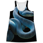 Blue Viper Snake Print Women's Racerback Tank Top