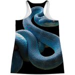 Blue Viper Snake Print Women's Racerback Tank Top