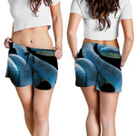 Blue Viper Snake Print Women's Shorts