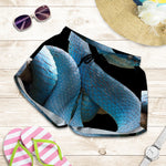 Blue Viper Snake Print Women's Shorts