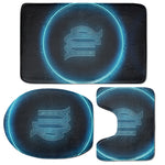 Blue Virgo Zodiac Sign Print 3 Piece Bath Mat Set