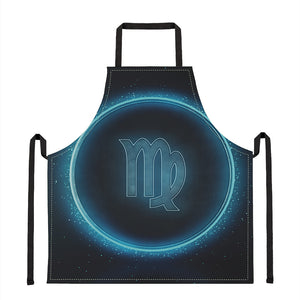 Blue Virgo Zodiac Sign Print Apron