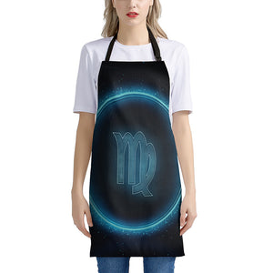 Blue Virgo Zodiac Sign Print Apron