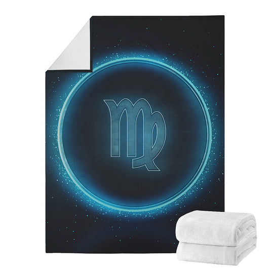 Blue Virgo Zodiac Sign Print Blanket