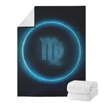 Blue Virgo Zodiac Sign Print Blanket