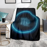 Blue Virgo Zodiac Sign Print Blanket