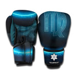 Blue Virgo Zodiac Sign Print Boxing Gloves