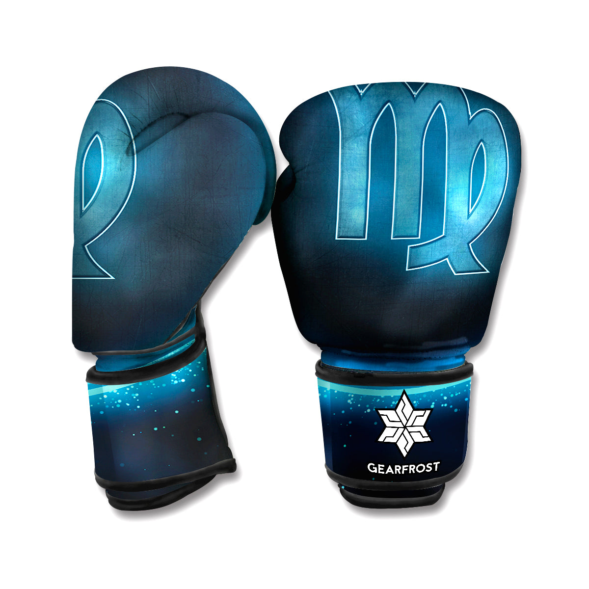 Blue Virgo Zodiac Sign Print Boxing Gloves
